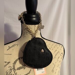 Juicy Couture black heart wristlet